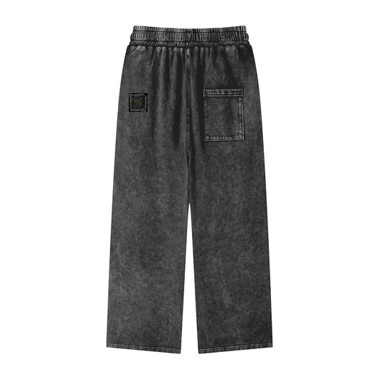 Gilded Streets (Rear Logo) - Acid Wash Straight Leg Pants