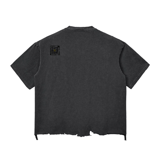 Gilded Streets - Snow Wash Raw-Hem Boxy T-shirt