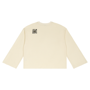 Waffle Knit Raw Hem Long Sleeve Tee