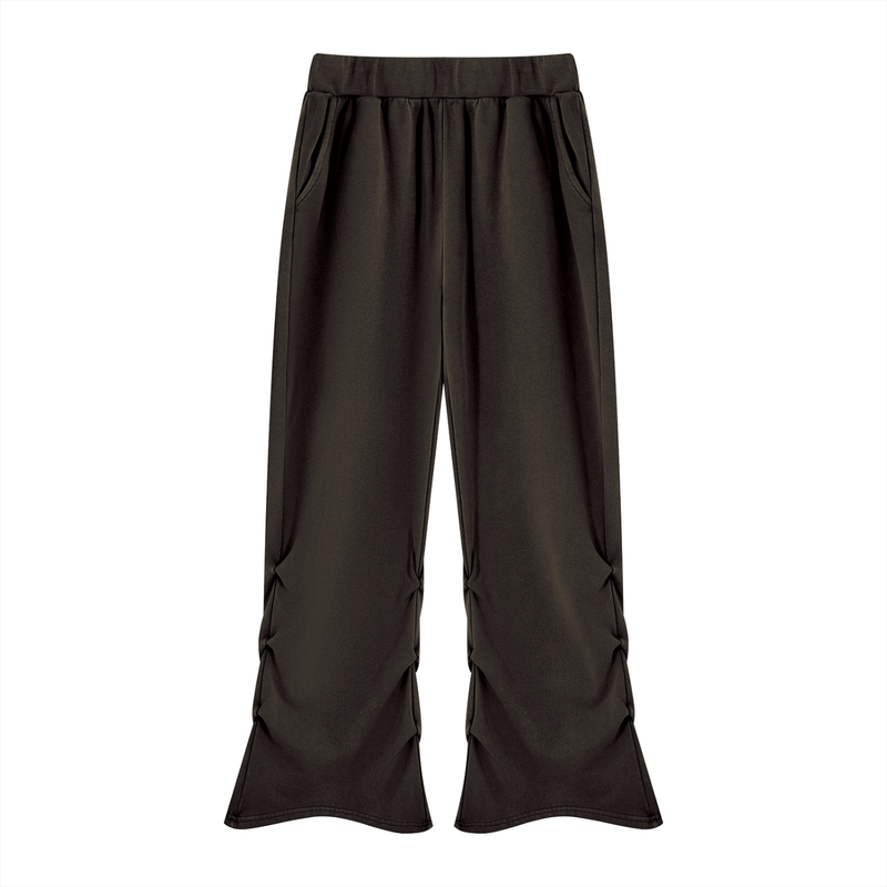 Vintage Wash Ruched Flare Sweatpant