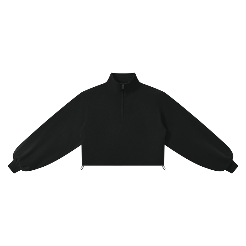Gilded Streets — Mock-Neck Quarter-Zip Sweatshirt
