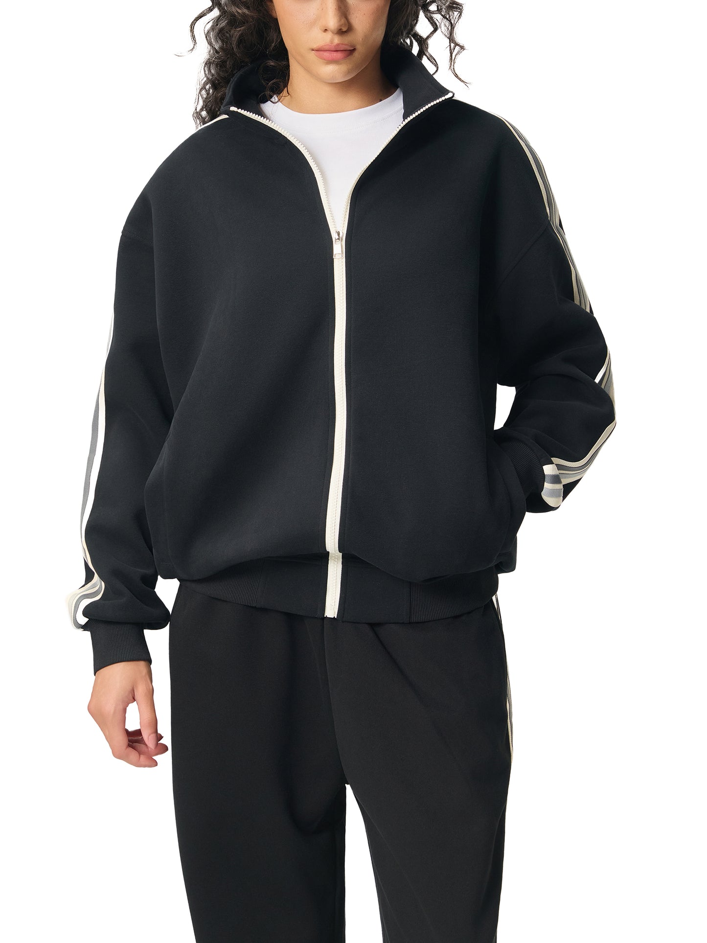 Gilded Streets — Side-Stripe Track Jacket