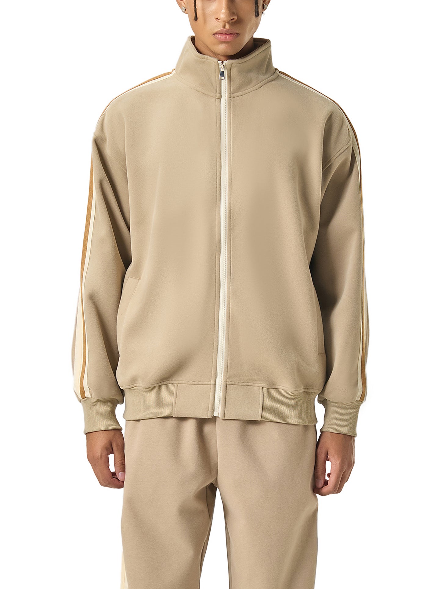 Gilded Streets — Side-Stripe Track Jacket
