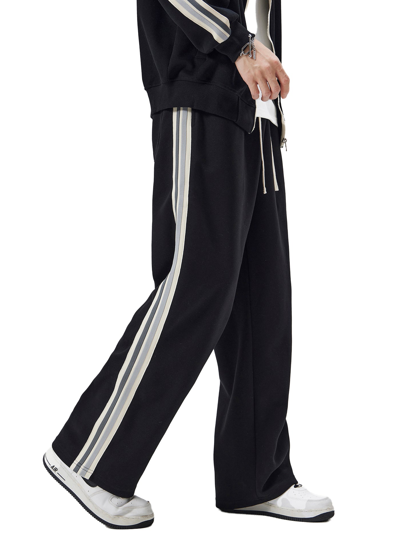Gilded Streets — Side-Stripe Straight-Leg Pant