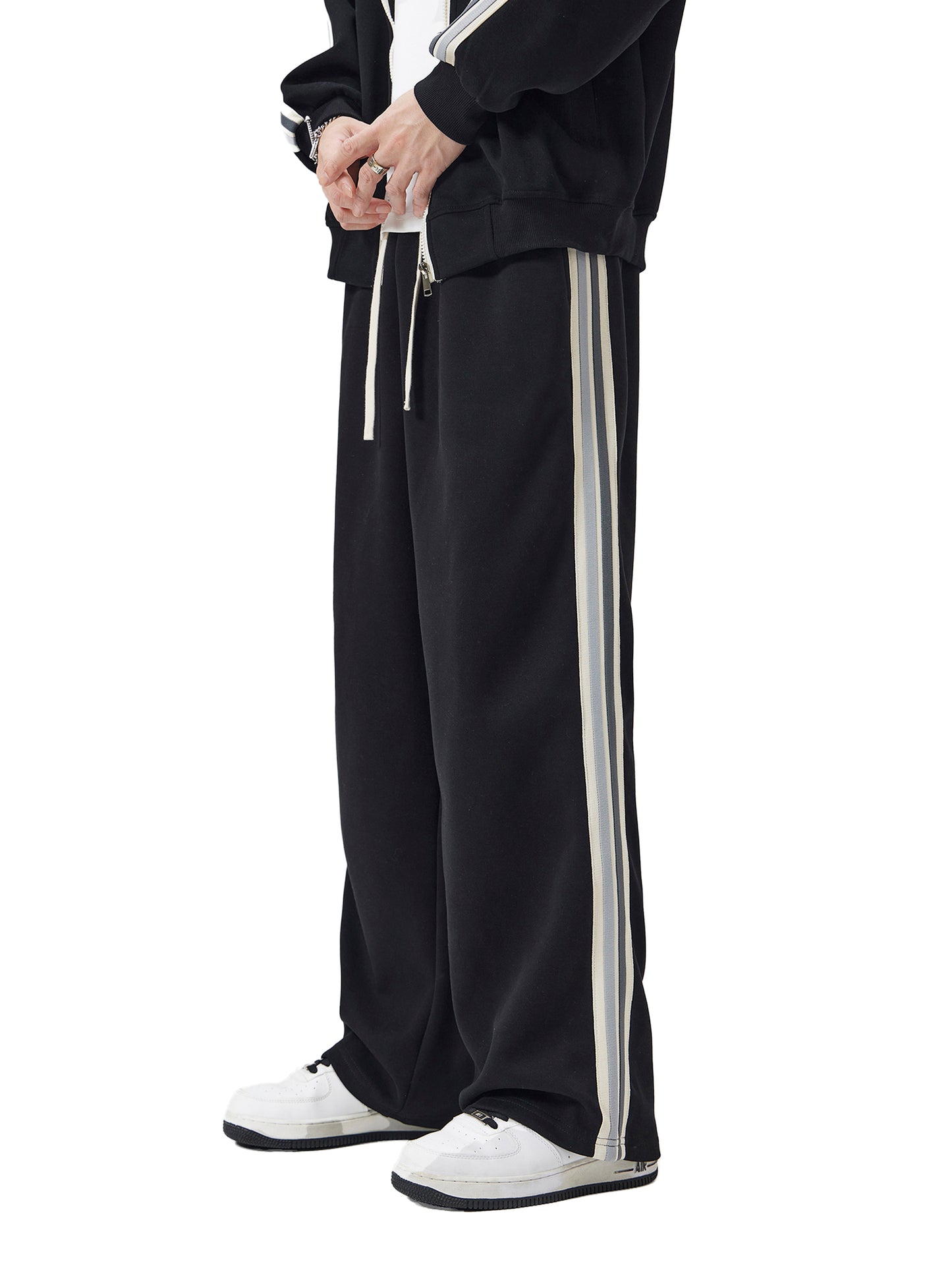 Gilded Streets — Side-Stripe Straight-Leg Pant