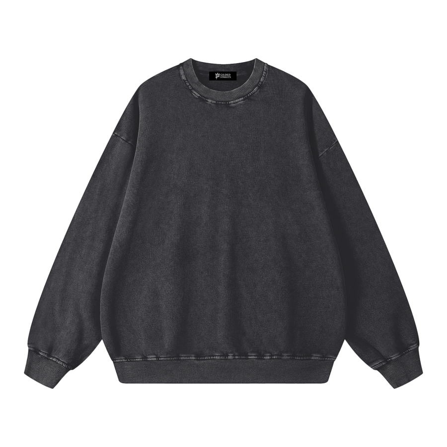 Gilded Streets — Acid Wash Oversize Sweatshirt