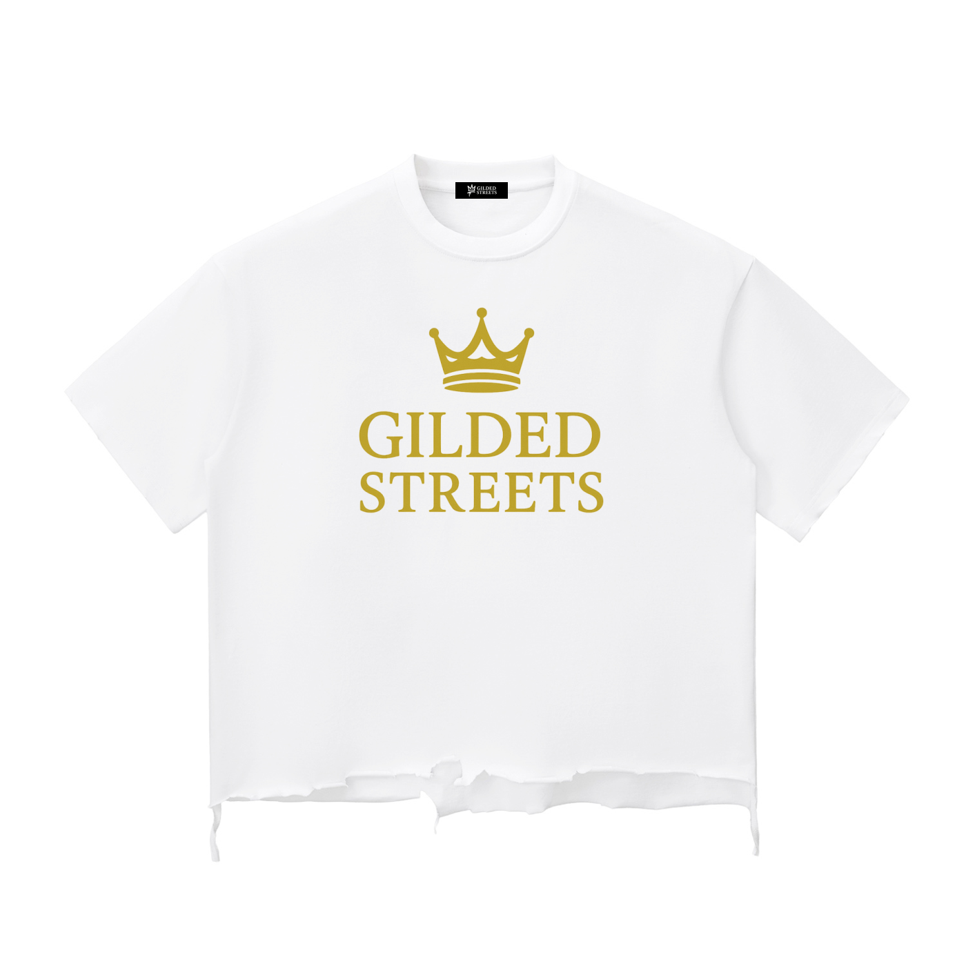 Gilded Streets - Snow Wash Raw-Hem Boxy T-shirt