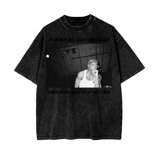 Gilded Streets x 2Pac United We Stand Acid Wash Tee — front